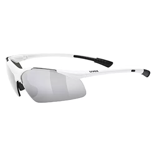 uvex sportstyle 223 - Sportbrille für Damen und Herren - verspiegelt - druckfreier & perfekter Halt - white/silver - one size