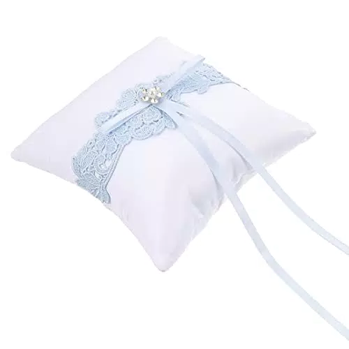 Hochzeit Ring Kissen mit zarter Spitze und Perlen - Hochzeitsparty Bowknot Halter