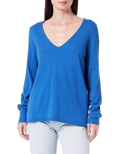 Vero Moda Damen Pullover mit V-Ausschnitt - Blau