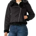 Vero Moda Damen Faux Suede Jacke - Schwarze Damenjacke