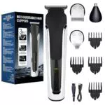 Vexloria Herren Haarschneidemaschine 3-in-1 Barttrimmer USB-aufladbarer Trimmer/Haarschneider für Herren - Kabellose Laufzeit 90 Min - Wasserdichter Bartschneider