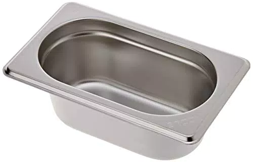 Edelstahl Gastronorm-Pfanne 1/9, Tiefe 65 mm, 600 ml Fassungsvermögen - Bain Marie geeignet