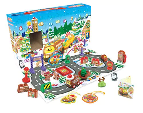 VTech Tut Tut Baby Flitzer Adventskalender mit elektrischem Bus - Kompatibel mit Auto-Spielfiguren - Für Kinder 1-5 Jahre