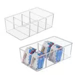 Kühlschrank Organizer von Vtopmart - Stapelbare BPA-freie Aufbewahrungsbox für Küche - Teebeutel, Snacks, Gewürze - Durchsichtig