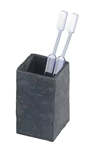 WENKO Zahnputzbecher Slate Rock - Praktischer Becher fürs Badezimmer