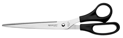 Westcott E-31111 00 Büroschere aus rostfreiem Stahl, gerade, asymmetrisch, 25 cm, schwarz