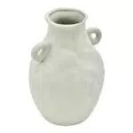 Handgemachte Vintage Vase aus Keramik - Deko für Wohnzimmer - Weiß