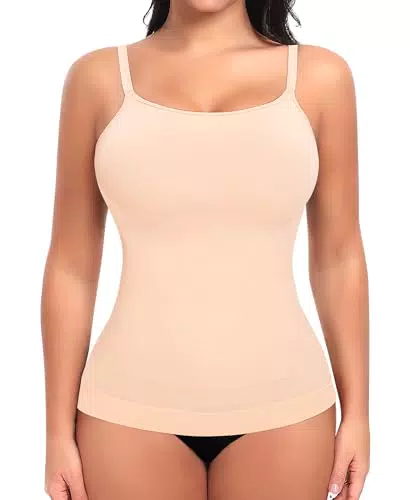 YARRCO Damen Shape Unterhemd Tanktop Shapewear Trägertop Spaghettiträger BH Hemd Body Shaper