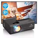 Beamer Bluetooth mit Leinwand, Full HD 1080P WiFi Projektor, 9000 Lumen LED Projektor, Kontrast 10000:1 - Ideal für Heimkino, iOS, Android, Laptop, TV Stick, PS5