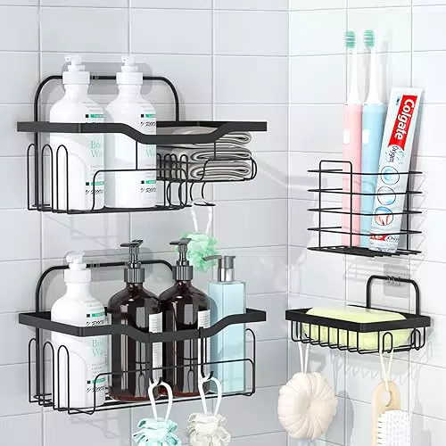 Duschablage ohne Bohren für Küche/Badezimmer - Starke Belastung & Große Kapazität