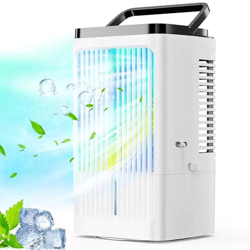 YEBABFIT Mobile Klimaanlage Luftkühler mit 4 Windgeschwindigkeiten und 1200ml Wassertank