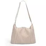 Umhängetasche Cord mit Reißverschluss für Damen - Praktische Tote Bag für Arbeit, Büro und Alltag