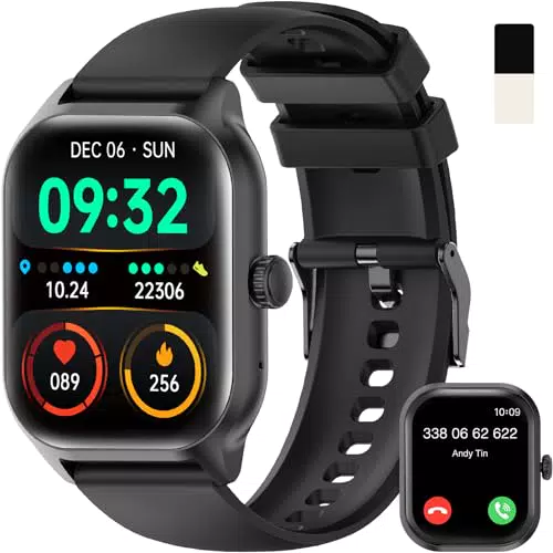 Smartwatch Zaisia mit Telefonfunktion und HD-Touchscreen - Fitnessuhr mit Pulsuhr und Schlafmonitor - Wasserdichte Sportuhr für Android und iOS