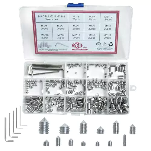 ZephyrCraft Edelstahl Innensechskant Schrauben Set mit Sechskantschlüsseln
