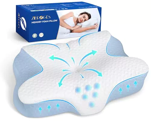 "Zibroges Memory Foam Nackenkissen - Komfortables Schlafkissen für jeden Schlaftyp"
