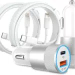 Auto Ladegerät USB C für iPhone - MFi Zertifiziert - 48W Kfz Ladegerät mit Lightning Kabel
