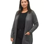 Zizzi Strickjacke in Großen Größen für Damen - Viskosemischung - Dunkelgrau