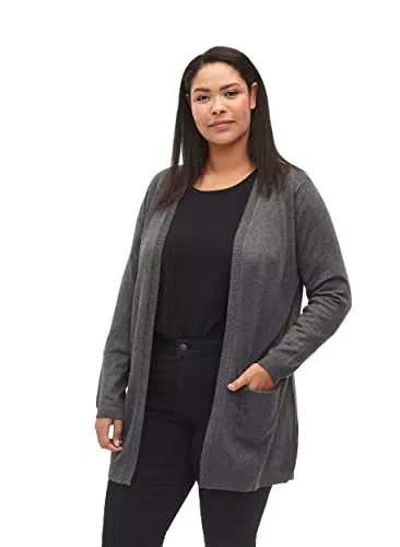 Zizzi Strickjacke in Großen Größen für Damen - Viskosemischung - Dunkelgrau
