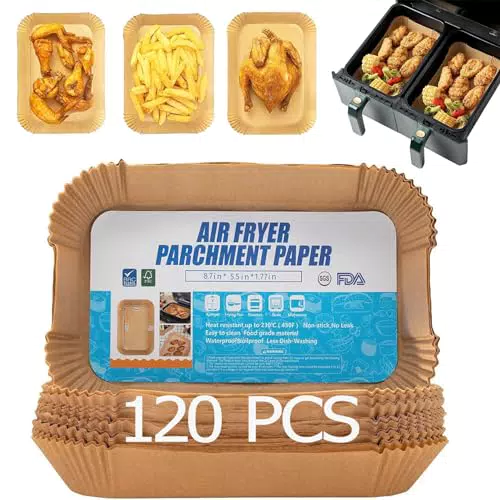 Backpapier für Heißluftfritteuse Ninja Dual Zone - Airfryer Zubehör kompatibel mit AF300EU und AF400EU