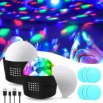 Mini Discokugel Licht mit Lampenschirm und USB Stimme Steuerung