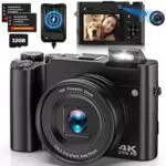 Digitalkamera 4K mit 64 MP, Autofokus, Anti-Shake und 16X Digitalzoom