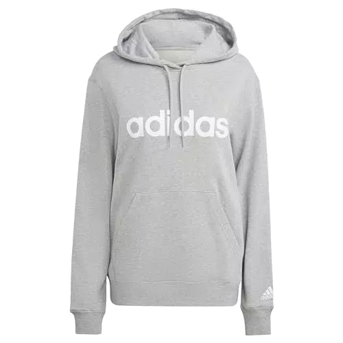 adidas Damen Sweatshirt IC4426 W LIN FT HD - Schwarz/Weiß