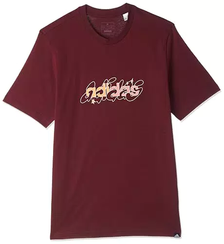 adidas Herren Grafik T-Shirt Linear Illustration - Rot