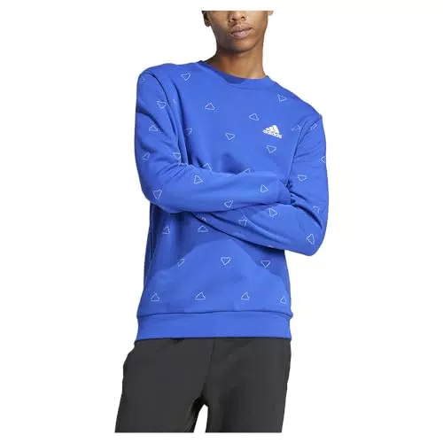 Adidas Herren Sweatshirt mit Monogramm-Print, Blau
