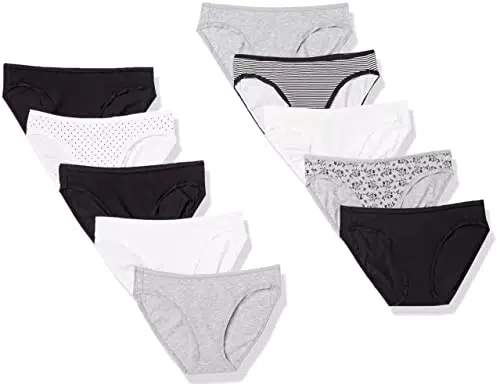 Amazon Essentials Damen Bikinihose aus Baumwolle, 10er-Pack
