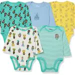 Amazon Essentials Baby Mädchen Langarm-Bodys, 5er-Pack, Prinzessinnen-Design