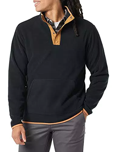 Amazon Essentials Herren Polarfleece-Jacke mit Druckknopfverschluss