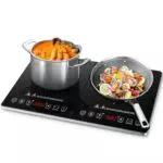 AMZCHEF Doppel-Induktionskochplatte aus Edelstahl mit 2 Platten