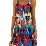 ANGGREK Damen Strandkleid Neckholder Sommer Cover Up