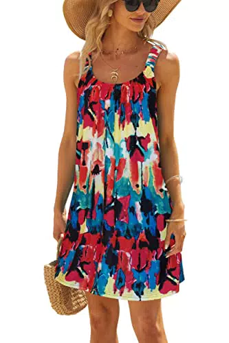"ANGGREK Damen Strandkleid Neckholder Sommer Cover Up"