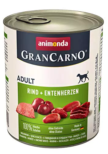 Animonda GranCarno Adult Hundefutter Rind und Entenherzen für Hunde