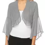 Damen Chiffon Bolero von Aottori - Eleganter 3/4-Ärmel Shrug für festliche Anlässe