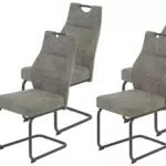 Stuhl Apollo Linda aus Metall in Grau