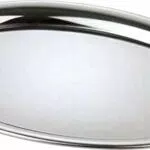 Serviertablett APS „Kaffeehaus“ aus Edelstahl, hochglanzpoliert, oval, 26,5 x 19 cm