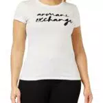 Armani Exchange Damen Pima Cotton Logo T-Shirt - Weiß