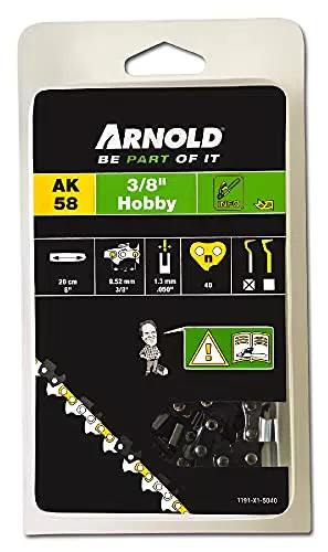Arnold Sägekette 3/8 Zoll Hobby 1,3 mm 40 Treibglieder 20/25 cm Schwert