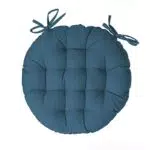 Sitzauflage aus Baumwolle - Runde Sitzkissen - Blau - Ø 38 cm
