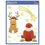 AVERY Zweckform Rentier Nikolaus Sterne Fensterbilder - Selbstklebende Weihnachtsdeko aus Deutschland