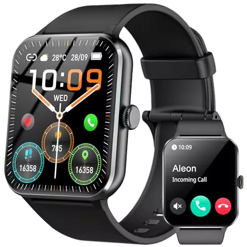 Baolubao Smartwatch für Damen und Herren mit Bluetooth-Anrufen und Nachrichtenerinnerung, Sportuhr mit 100+ Sportmodi, Fitness- und Schlafüberwachung, Schrittzähler - Smartwatch für Android und iOS.
