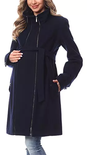 Be Mammy Damen Umstandsmantel Wolle Wintermantel BE20-225