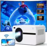 Beamer 4K Support mit WiFi und Bluetooth – Tragbarer Full HD Projektor für iPhone/Android