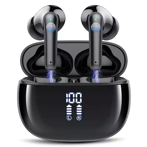 Kopfhörer Bluetooth 5.3 mit 4 HD Mikrofon, 48 Std Spielzeit, Tiefer Bass, ENC Noise Cancelling, IP7 Wasserdicht - [Brand Name]