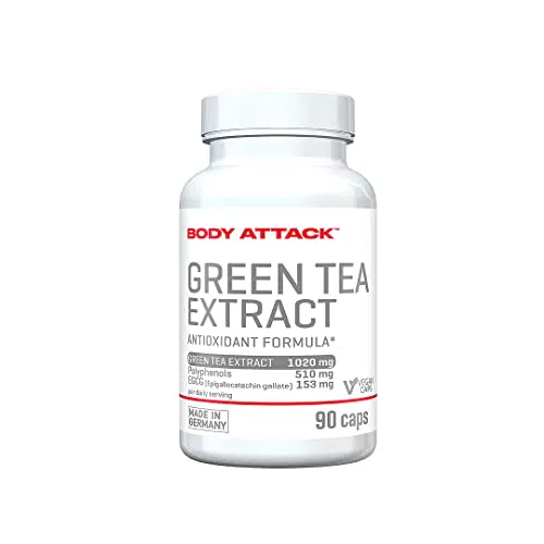 Grüner Tee Extrakt Kapseln von Body Attack - Hochdosierte Formel für Sportler & Athleten