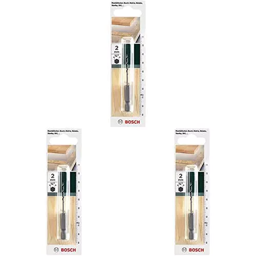 Bosch Holzbohrer mit 1/4 Zoll Sechskantschaft, Ø 2 mm