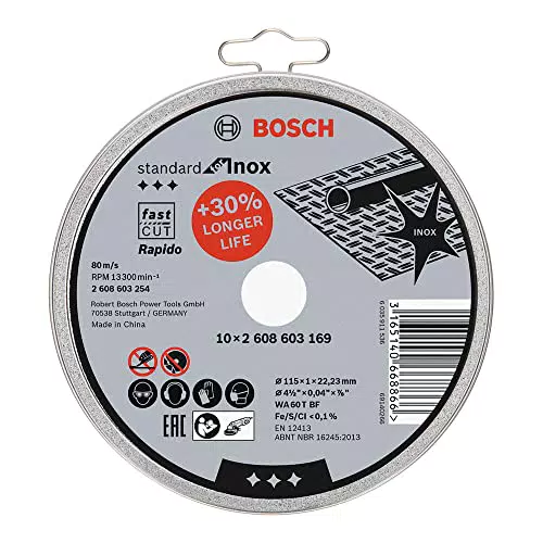 Bosch Professional Trennscheibe Standard für Inox - Rapido WA 60 T BF, 115 mm