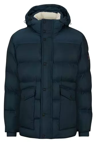 BOSS Herren Wasserabweisender Relaxed-Fit Parka mit Logo-Aufnäher
